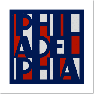 PHILADELPHIA RED WHITE AND BLUE WORD ART PHILLY FAN FAVORITE Posters and Art